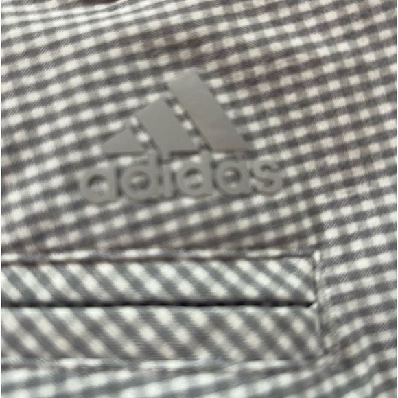 Adidas grey taupe checkered print active golf shorts men’s 36 - Picture 9 of 11